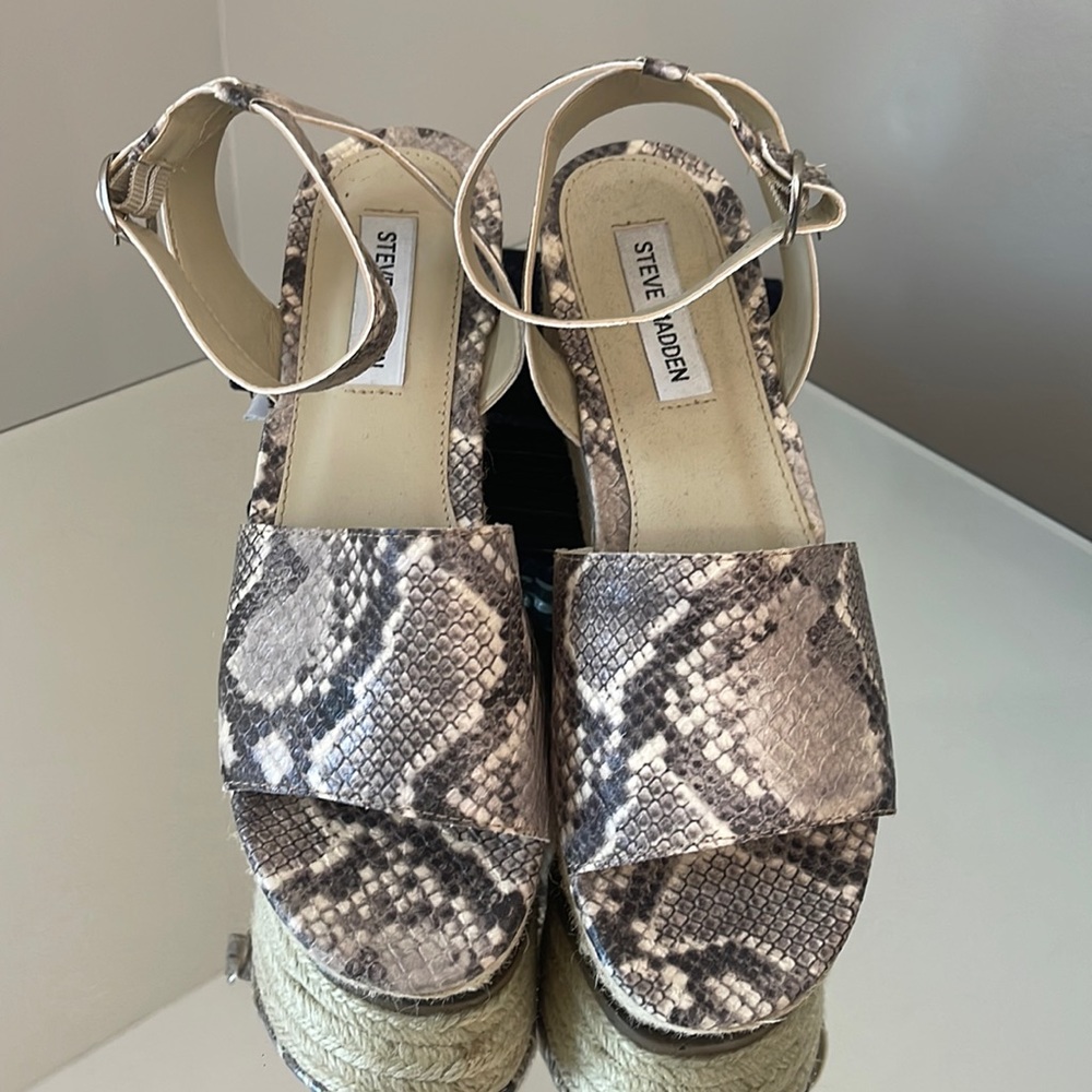 Steve Madden snake print wedge sandals